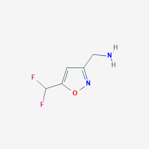 molecular formula C5H6F2N2O B2571969 [5-(Difluoromethyl)-1,2-oxazol-3-yl]methanamine CAS No. 1896928-61-2