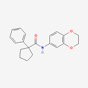 molecular formula C20H21NO3 B2571990 N-(2,3-dihydro-1,4-benzodioxin-6-yl)-1-phenylcyclopentane-1-carboxamide CAS No. 851209-58-0