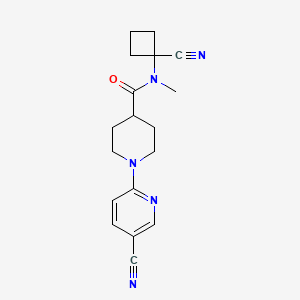 molecular formula C18H21N5O B2572016 N-(1-cyanocyclobutyl)-1-(5-cyanopyridin-2-yl)-N-methylpiperidine-4-carboxamide CAS No. 1258746-69-8
