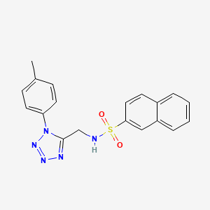 molecular formula C19H17N5O2S B2572023 N-((1-(p-tolyl)-1H-tetrazol-5-yl)methyl)naphthalene-2-sulfonamide CAS No. 920466-10-0
