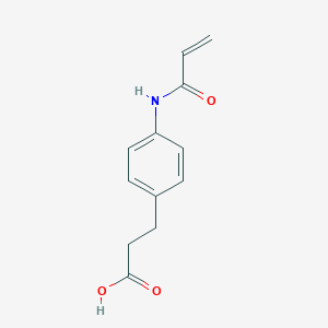 molecular formula C12H13NO3 B2572024 3-(4-(丙-2-烯酰氨基)苯基)丙酸 CAS No. 1544913-84-9