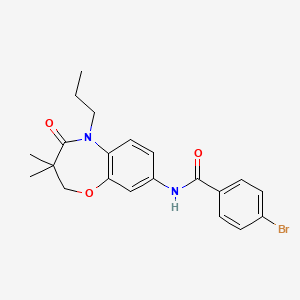 molecular formula C21H23BrN2O3 B2572027 4-bromo-N-(3,3-dimethyl-4-oxo-5-propyl-2,3,4,5-tetrahydrobenzo[b][1,4]oxazepin-8-yl)benzamide CAS No. 921567-07-9