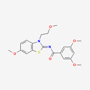 3,5-dimethoxy-N-[6-methoxy-3-(2-methoxyethyl)-1,3-benzothiazol-2-ylidene]benzamide
