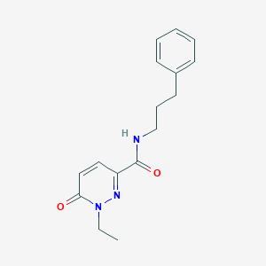 molecular formula C16H19N3O2 B2572040 1-ethyl-6-oxo-N-(3-phenylpropyl)-1,6-dihydropyridazine-3-carboxamide CAS No. 2177060-74-9