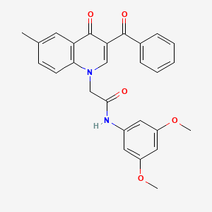 2-(3-benzoyl-6-methyl-4-oxo-1,4-dihydroquinolin-1-yl)-N-(3,5-dimethoxyphenyl)acetamide