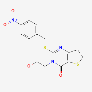 3-(2-Methoxyethyl)-2-[(4-nitrophenyl)methylsulfanyl]-6,7-dihydrothieno[3,2-d]pyrimidin-4-one