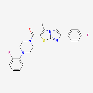 (6-(4-Fluorophenyl)-3-methylimidazo[2,1-b]thiazol-2-yl)(4-(2-fluorophenyl)piperazin-1-yl)methanone