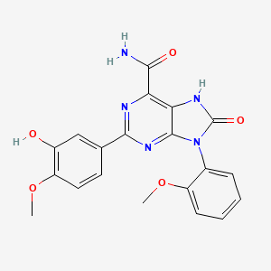 2-(3-hydroxy-4-methoxyphenyl)-9-(2-methoxyphenyl)-8-oxo-7H-purine-6-carboxamide