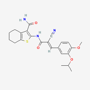 (E)-2-(2-cyano-3-(3-isopropoxy-4-methoxyphenyl)acrylamido)-4,5,6,7-tetrahydrobenzo[b]thiophene-3-carboxamide