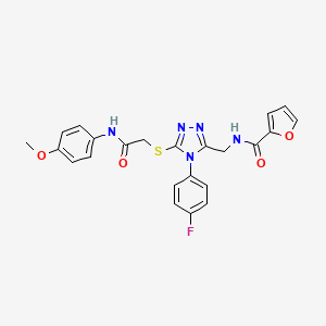 molecular formula C23H20FN5O4S B2572079 N-{[4-(4-fluorophenyl)-5-({[(4-methoxyphenyl)carbamoyl]methyl}sulfanyl)-4H-1,2,4-triazol-3-yl]methyl}furan-2-carboxamide CAS No. 310449-90-2