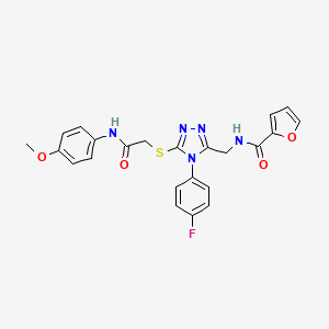N-[[4-(4-fluorophenyl)-5-[2-(4-methoxyanilino)-2-oxoethyl]sulfanyl-1,2,4-triazol-3-yl]methyl]furan-2-carboxamide