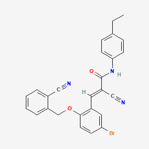 (E)-3-[5-bromo-2-[(2-cyanophenyl)methoxy]phenyl]-2-cyano-N-(4-ethylphenyl)prop-2-enamide