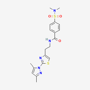N-(2-(2-(3,5-dimethyl-1H-pyrazol-1-yl)thiazol-4-yl)ethyl)-4-(N,N-dimethylsulfamoyl)benzamide