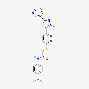 N-(4-isopropylphenyl)-2-((6-(4-methyl-2-(pyridin-3-yl)thiazol-5-yl)pyridazin-3-yl)thio)acetamide