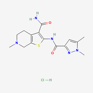 2-(1,5-dimethyl-1H-pyrazole-3-carboxamido)-6-methyl-4,5,6,7-tetrahydrothieno[2,3-c]pyridine-3-carboxamide hydrochloride