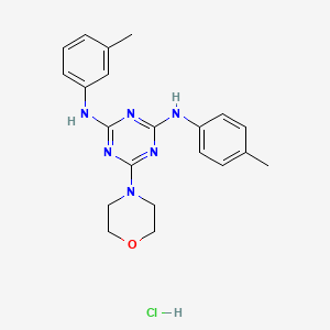 B2572114 6-morpholino-N2-(m-tolyl)-N4-(p-tolyl)-1,3,5-triazine-2,4-diamine hydrochloride CAS No. 1179467-22-1