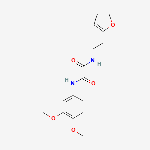 molecular formula C16H18N2O5 B2572128 N1-(3,4-dimethoxyphenyl)-N2-(2-(furan-2-yl)ethyl)oxalamide CAS No. 900001-45-8