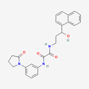 molecular formula C25H25N3O4 B2572135 N'-[3-hydroxy-3-(naphthalen-1-yl)propyl]-N-[3-(2-oxopyrrolidin-1-yl)phenyl]ethanediamide CAS No. 1421517-34-1