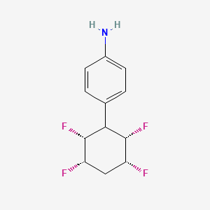 molecular formula C12H13F4N B2572139 benzenamine, 4-[(2S,3R,5S,6R)-2,3,5,6-tetrafluorocyclohexyl]-, rel- CAS No. 1609663-43-5