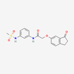 molecular formula C18H18N2O5S B2572143 N-(3-(methylsulfonamido)phenyl)-2-((3-oxo-2,3-dihydro-1H-inden-5-yl)oxy)acetamide CAS No. 1203253-94-4