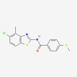 molecular formula C16H13ClN2OS2 B2572147 N-(5-chloro-4-methylbenzo[d]thiazol-2-yl)-4-(methylthio)benzamide CAS No. 896358-37-5