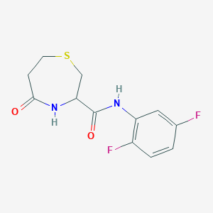 molecular formula C12H12F2N2O2S B2572153 N-(2,5-difluorophenyl)-5-oxo-1,4-thiazepane-3-carboxamide CAS No. 1396631-50-7