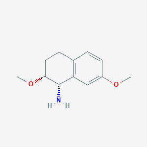 molecular formula C12H17NO2 B2572155 (1S,2R)-2,7-Dimethoxy-1,2,3,4-tetrahydronaphthalen-1-amine CAS No. 1007126-39-7