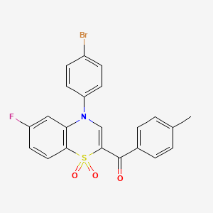 [4-(4-bromophenyl)-6-fluoro-1,1-dioxido-4H-1,4-benzothiazin-2-yl](4-methylphenyl)methanone