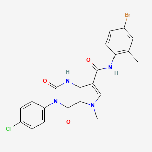 molecular formula C21H16BrClN4O3 B2572169 N-(4-bromo-2-methylphenyl)-3-(4-chlorophenyl)-5-methyl-2,4-dioxo-2,3,4,5-tetrahydro-1H-pyrrolo[3,2-d]pyrimidine-7-carboxamide CAS No. 921575-62-4