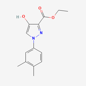 molecular formula C14H16N2O3 B2572187 ethyl 1-(3,4-dimethylphenyl)-4-hydroxy-1H-pyrazole-3-carboxylate CAS No. 379248-68-7