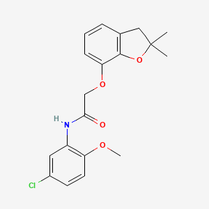 molecular formula C19H20ClNO4 B2572213 N-(5-chloro-2-methoxyphenyl)-2-[(2,2-dimethyl-2,3-dihydro-1-benzofuran-7-yl)oxy]acetamide CAS No. 939137-75-4