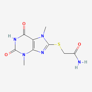 molecular formula C9H11N5O3S B2572234 2-((3,7-dimethyl-2,6-dioxo-2,3,6,7-tetrahydro-1H-purin-8-yl)thio)acetamide CAS No. 313470-69-8