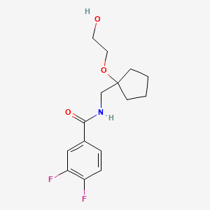 molecular formula C15H19F2NO3 B2572272 3,4-difluoro-N-((1-(2-hydroxyethoxy)cyclopentyl)methyl)benzamide CAS No. 2191216-71-2