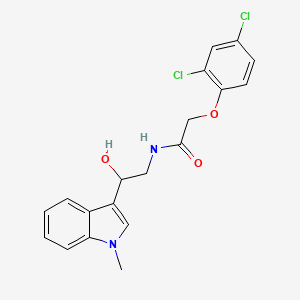 molecular formula C19H18Cl2N2O3 B2572273 2-(2,4-dichlorophenoxy)-N-(2-hydroxy-2-(1-methyl-1H-indol-3-yl)ethyl)acetamide CAS No. 1448125-44-7