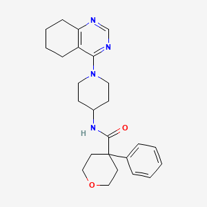 4-phenyl-N-(1-(5,6,7,8-tetrahydroquinazolin-4-yl)piperidin-4-yl)tetrahydro-2H-pyran-4-carboxamide