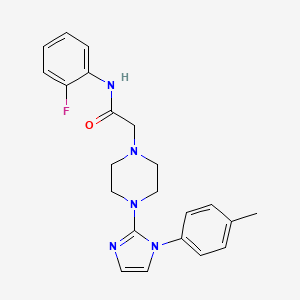 N-(2-fluorophenyl)-2-(4-(1-(p-tolyl)-1H-imidazol-2-yl)piperazin-1-yl)acetamide
