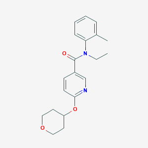 molecular formula C20H24N2O3 B2572318 N-ethyl-N-(2-methylphenyl)-6-(oxan-4-yloxy)pyridine-3-carboxamide CAS No. 1903240-51-6