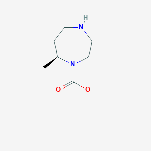 molecular formula C11H22N2O2 B2572347 tert-Butyl (7S)-7-methyl-1,4-diazepane-1-carboxylate CAS No. 1638743-92-6; 935843-93-9