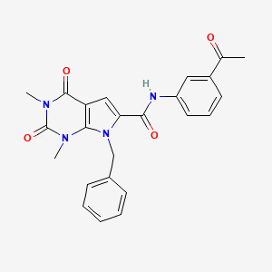 molecular formula C24H22N4O4 B2572357 N-(3-acetylphenyl)-7-benzyl-1,3-dimethyl-2,4-dioxo-2,3,4,7-tetrahydro-1H-pyrrolo[2,3-d]pyrimidine-6-carboxamide CAS No. 1021216-37-4
