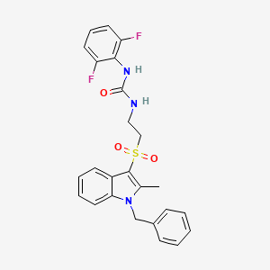 molecular formula C25H23F2N3O3S B2572373 1-(2-((1-benzyl-2-methyl-1H-indol-3-yl)sulfonyl)ethyl)-3-(2,6-difluorophenyl)urea CAS No. 946291-81-2