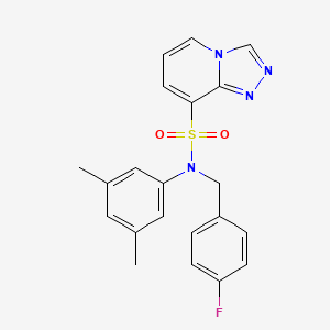 molecular formula C21H19FN4O2S B2572374 N-(3,5-dimethylphenyl)-N-[(4-fluorophenyl)methyl]-[1,2,4]triazolo[4,3-a]pyridine-8-sulfonamide CAS No. 1251621-96-1