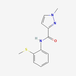 molecular formula C12H13N3OS B2572377 1-methyl-N-(2-(methylthio)phenyl)-1H-pyrazole-3-carboxamide CAS No. 1170647-32-1