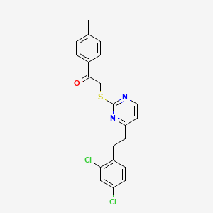 2-[4-[2-(2,4-Dichlorophenyl)ethyl]pyrimidin-2-yl]sulfanyl-1-(4-methylphenyl)ethanone