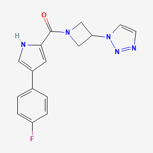 (3-(1H-1,2,3-triazol-1-yl)azetidin-1-yl)(4-(4-fluorophenyl)-1H-pyrrol-2-yl)methanone