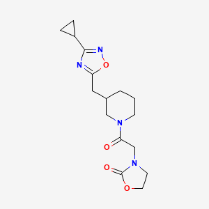 3-(2-(3-((3-Cyclopropyl-1,2,4-oxadiazol-5-yl)methyl)piperidin-1-yl)-2-oxoethyl)oxazolidin-2-one