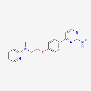 molecular formula C18H19N5O B2572449 4-(4-{2-[Methyl(2-pyridinyl)amino]ethoxy}phenyl)-2-pyrimidinamine CAS No. 478046-37-6