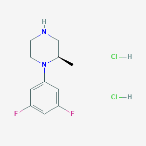 molecular formula C11H16Cl2F2N2 B2572454 (2R)-1-(3,5-Difluorophenyl)-2-methylpiperazine;dihydrochloride CAS No. 2309431-52-3
