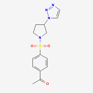 1-(4-((3-(1H-1,2,3-triazol-1-yl)pyrrolidin-1-yl)sulfonyl)phenyl)ethanone
