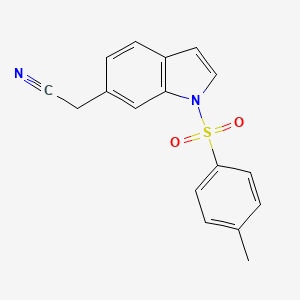 molecular formula C17H14N2O2S B2572467 1-(4-Methylphenylsulfonyl)indole-6-acetonitrile CAS No. 119160-86-0