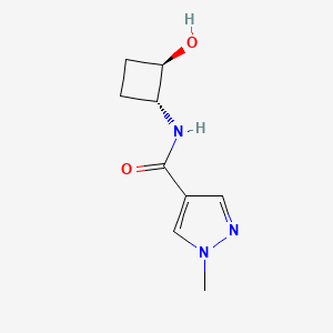 molecular formula C9H13N3O2 B2572488 N-[trans-2-hydroxycyclobutyl]-1-methyl-1H-pyrazole-4-carboxamide CAS No. 2413365-36-1